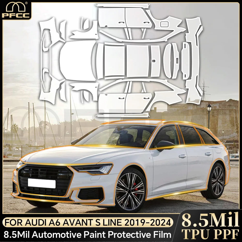 

Paint Protection Film Clear Bra Anti-Scratch Car Body PPF Invisible Resistant Cover Pre Cut For Audi A6 Avant S Line 2019-2024