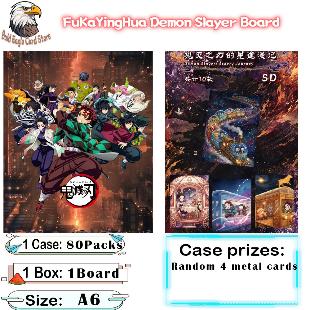 Wholesale 2026 Latest FuKaYingHua Demon Slayer Board Kimetsu No Yaiba A6 Acrylic Color Paper Gift Demon Slayer Cards