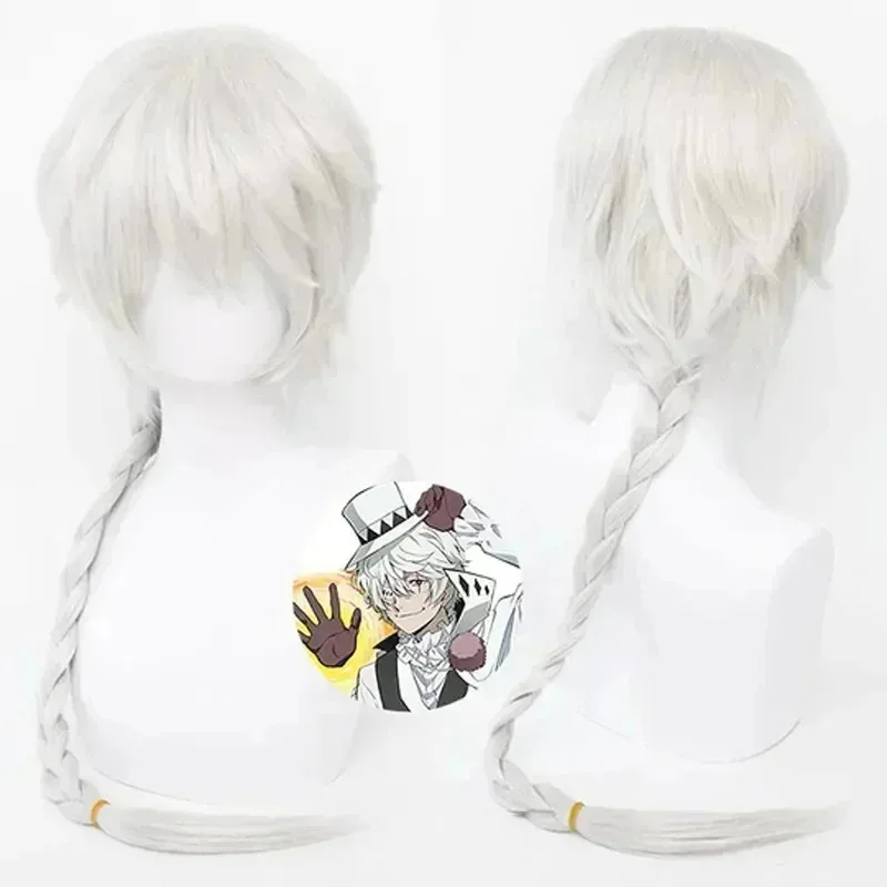 

Аниме Bungo Stray Dogs Season 4, Николай Гоголь, парик для косплея Bungo Stray Dogs, косплей Gogol, белые длинные парики + шапочка для парика