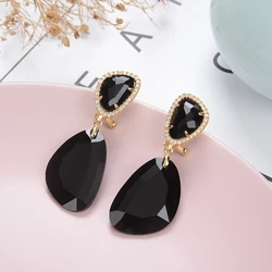 Classic Colored Geometric Gem Earrings For Women Delicate Cubic Zirconia Earrings 2022 New Luxury Accessories Fashion Jewelry
