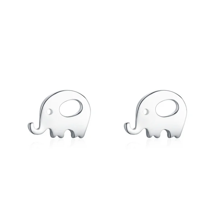 

Women Gift S925 Silver Cute Elephant Design Studs Trendy Animal Earrings