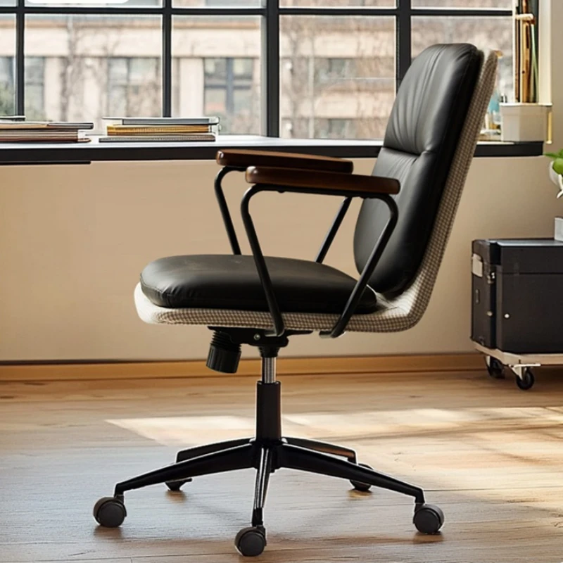 كرسي مريح فاخر للمكتب، كرسي بذراعين للاستراحة في منتصف القرن الاسكندنافي، أثاث بتصميم الكمبيوتر #2