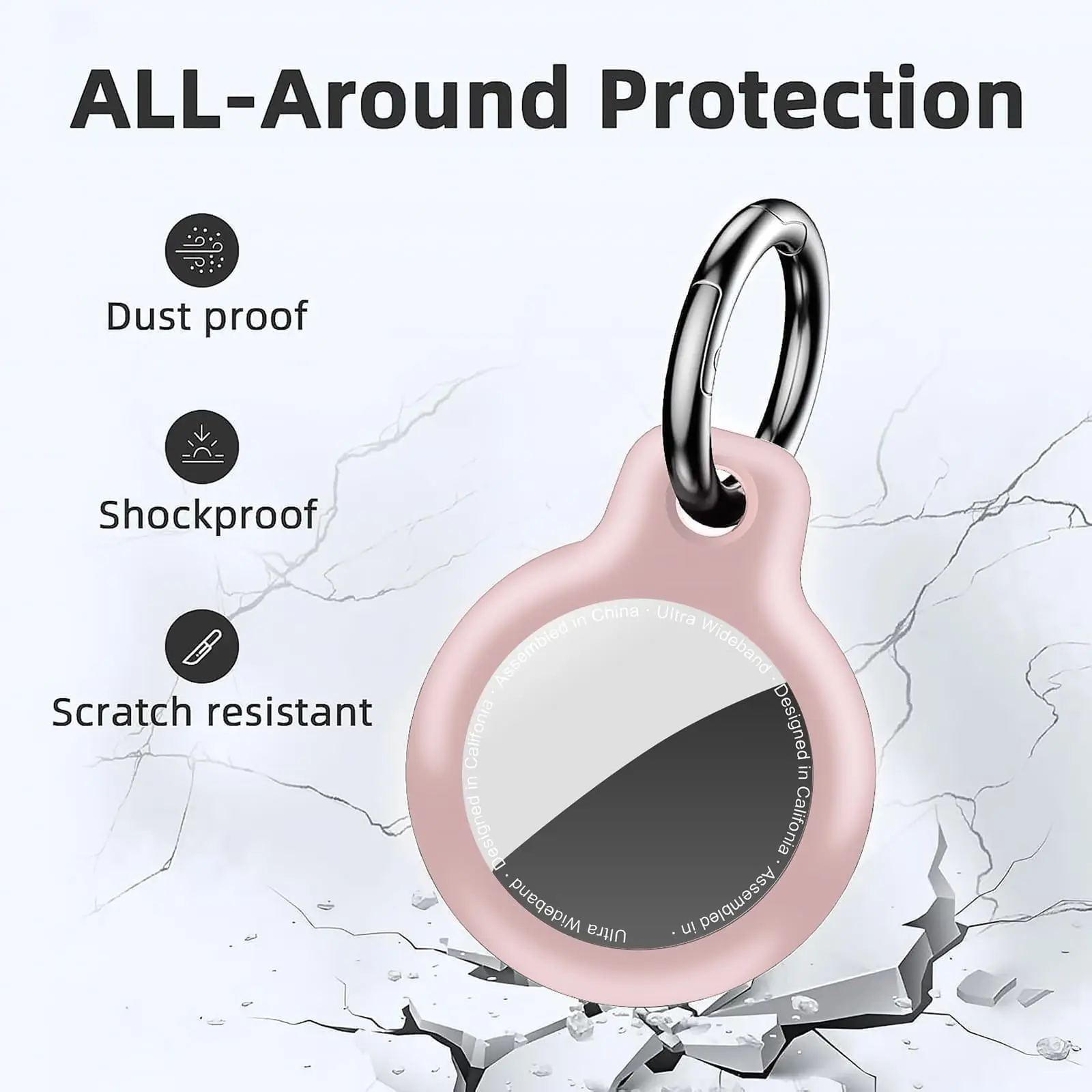 Casing TPU Anti Air untuk Apple AirTag, Pelindung Anti Gores untuk Pelacak GPS Air Tag, Gantungan Kunci untuk Kunci, Hewan Peliharaan, dan Bagasi