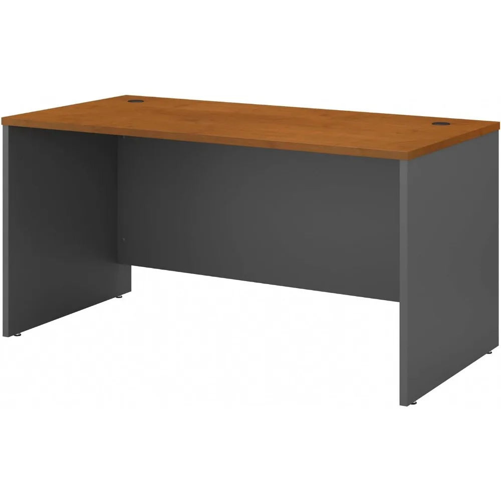 مكتب أثاث، مكتب كمبيوتر كبير للمنزل وأماكن العمل الاحترافية، 60 وات، رمادي كرزي/جرافيت طبيعي