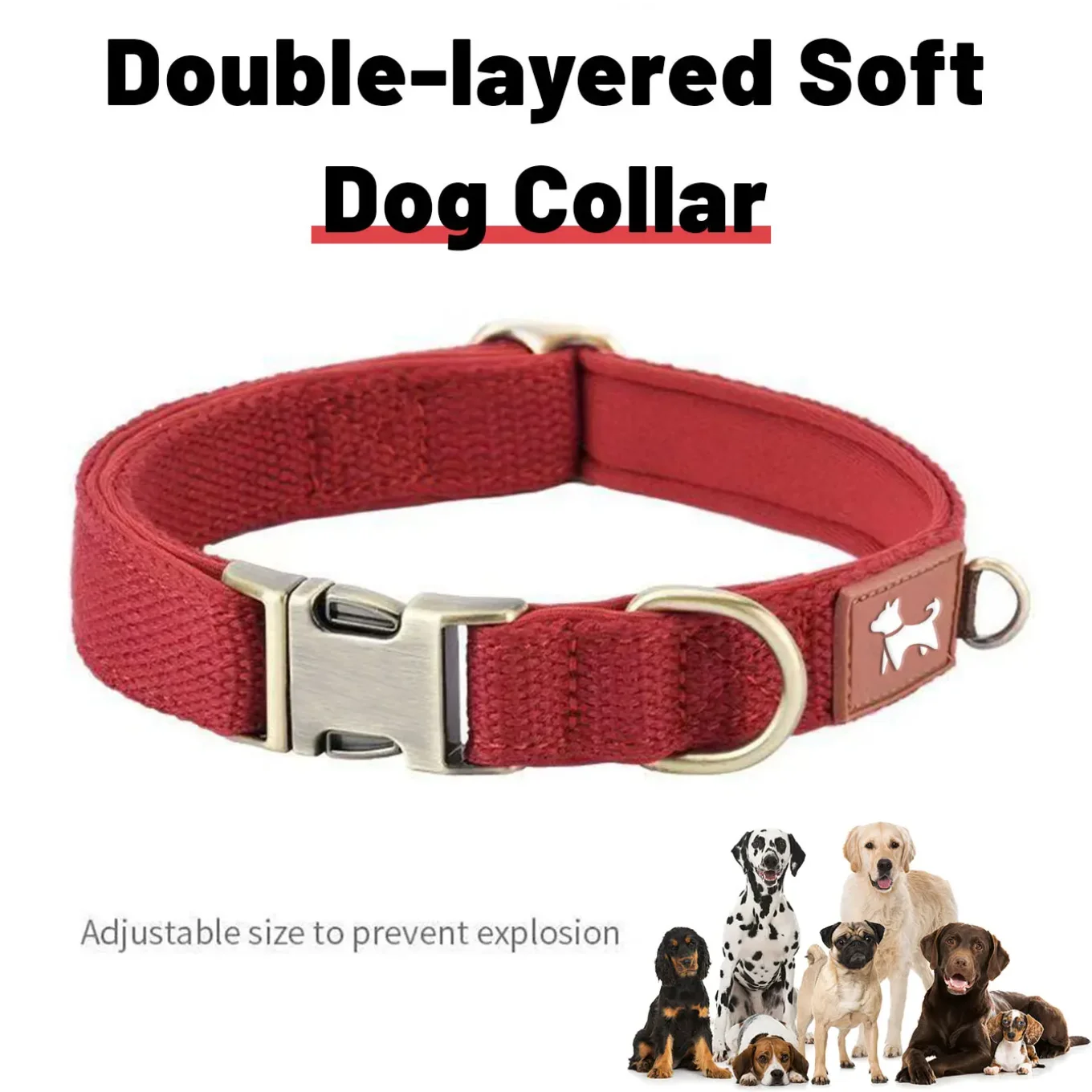 

DC001-dog collars and pet neckbands, suitable for small, medium, and large dogs, perfect for outdoor use, anti-lost.