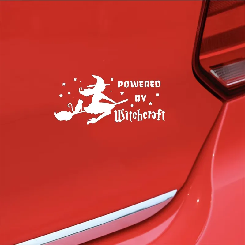 17*6.7 سنتيمتر مكنسة الساحرة على شكل نافذة السيارة الوفير دراجة نارية اكسسوارات الديكور الفينيل سيارة ملصق #3