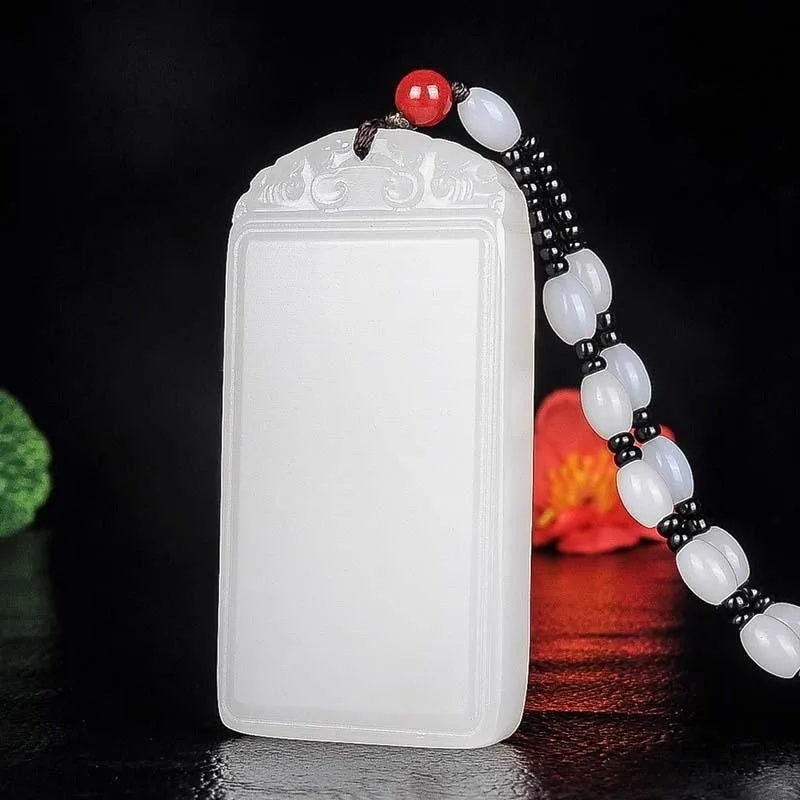 

White Jade Safe Pendant Necklace for Men and Women