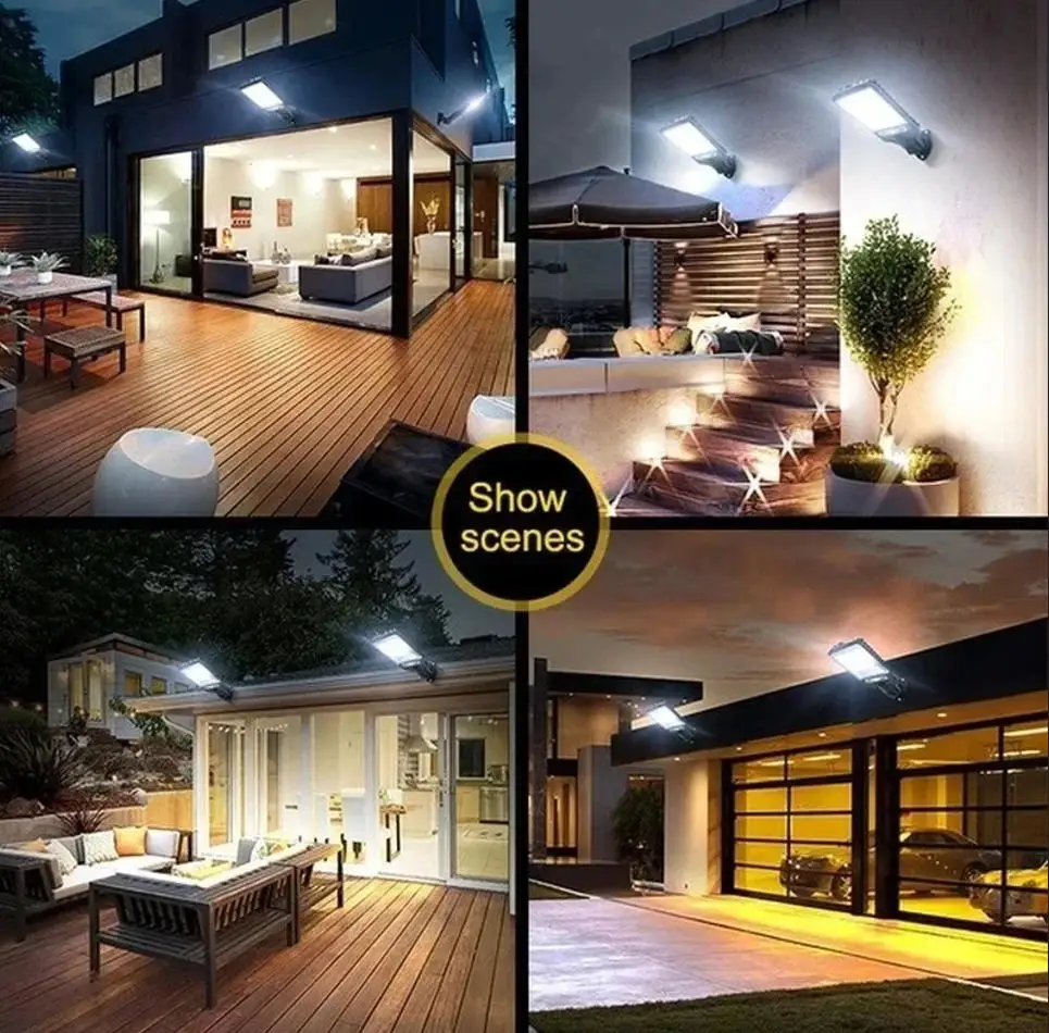 Potente Lámpara Solar LED para Exteriores, Lámpara de Pared para Patio, Recargable, con Sensor de Inducción, Luz Solar para Jardín, Terraza, Puerta de Garaje, Iluminación de Calle