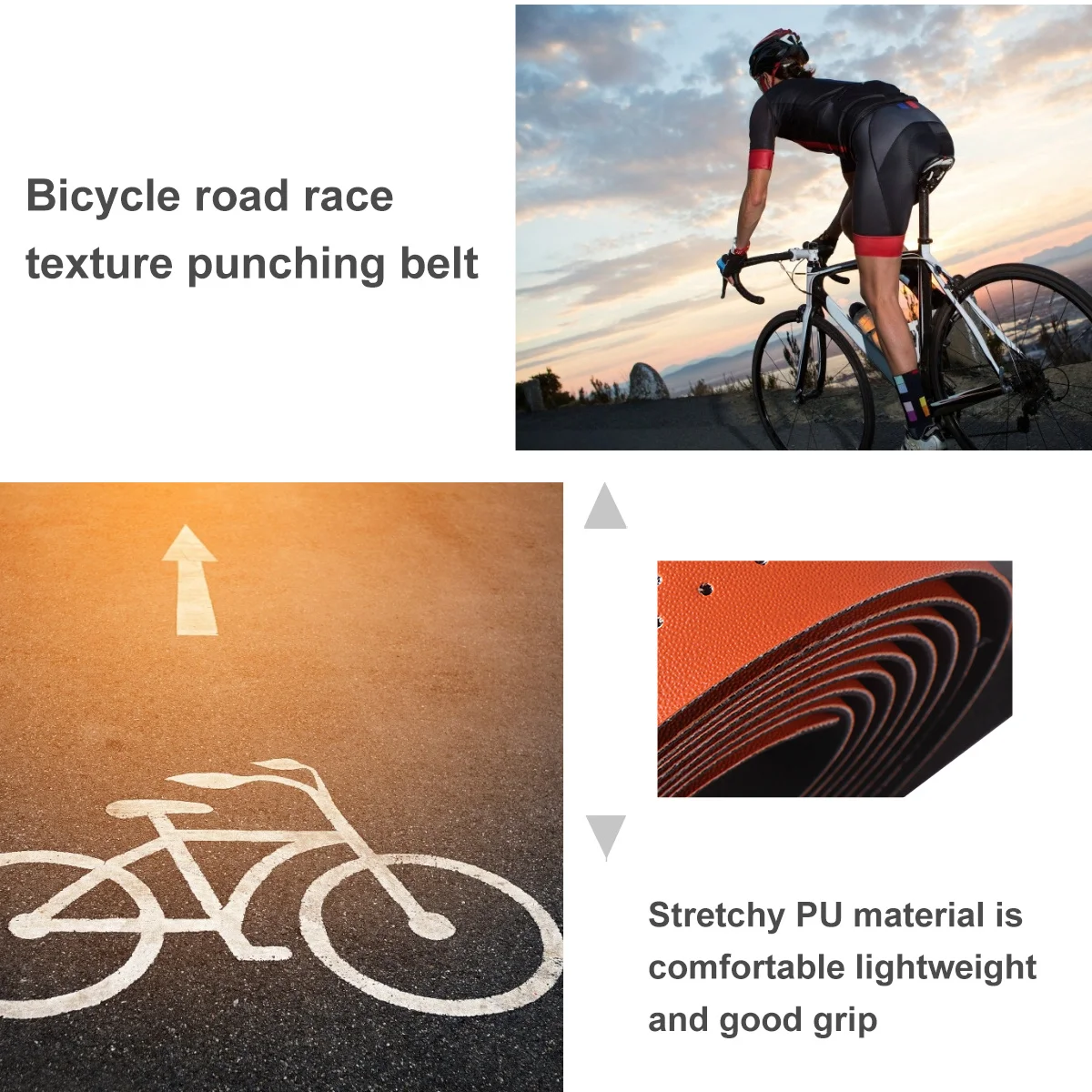 

1 Set Brown Perforated Pu Handlebar Tape Shock Absorbing Non Slip Sturdy Bike Strap For Mountain Road Bicycle Outdoor Cycling