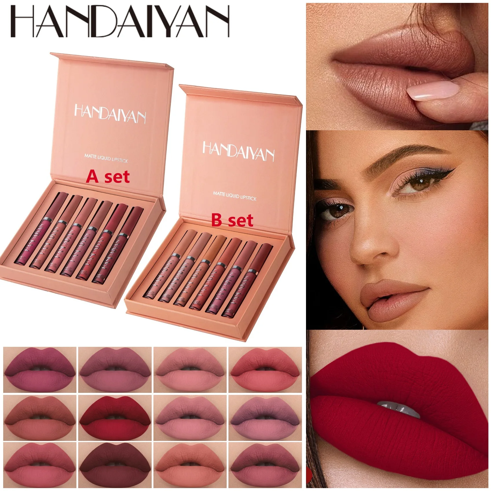 HANDAIYAN-pintalabios líquido para maquillaje, lápiz labial de larga duración, resistente al agua, terciopelo líquido, TTMMBI, Sexy