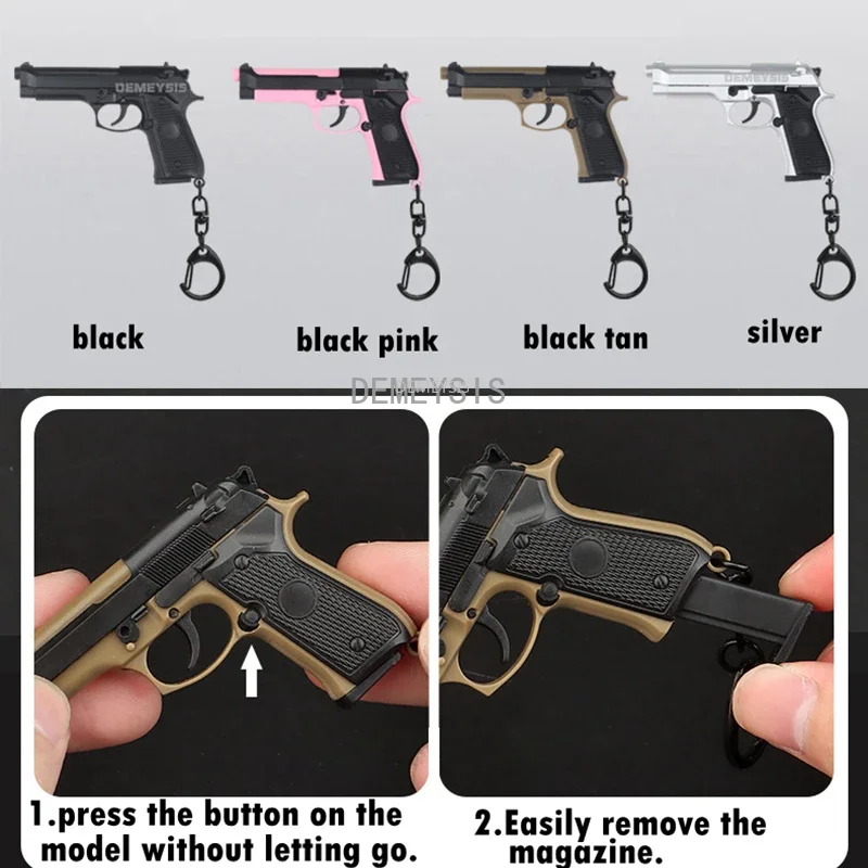 Mini tattica a forma di pistola portachiavi decorazioni staccabile G45 M92 1911 portachiavi portachiavi anello modello realistico tendenza giocattoli regalo