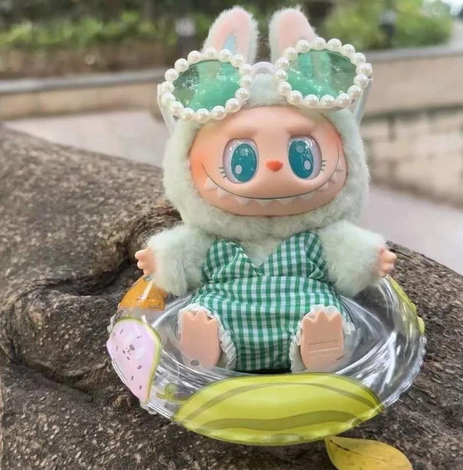 Labubu V2 V3 코튼 인형 Bjd 수영복 안경 비치 다이빙 서핑 보드 밀짚 가방 용 Ropa 용 인형 의류 복장 액세서리