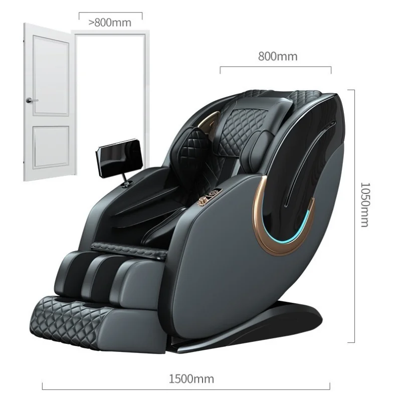 Luxury Comfortable AI Voice Control Electric 3D Zero Gravity Full Body Massage Chair PU Leather 1-year Warranty for Hotel Lobby