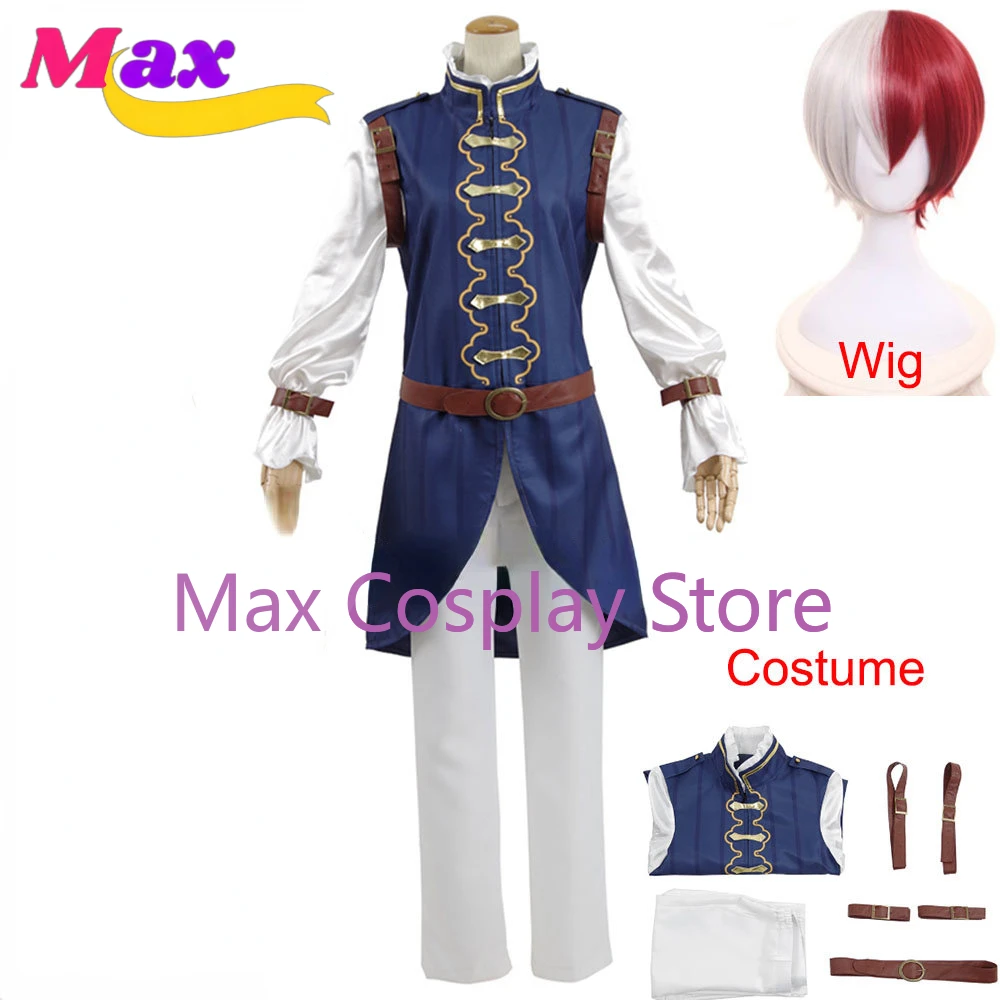 Ｍax Cos Anime Todoroki Shouto WangZi Prince Cosplay Costumes Uniform Sets Halloween Party Costumes Suits Cos