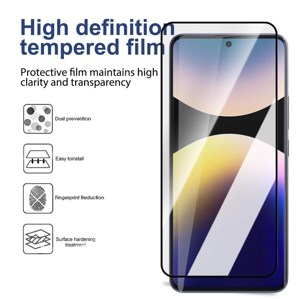 1-3Pcs Tempered Glass for Redmi Note 13 Pro 14 4G 5G Dust Free Easy Installation Screen Protectors Anti-Scratch Protective Film
