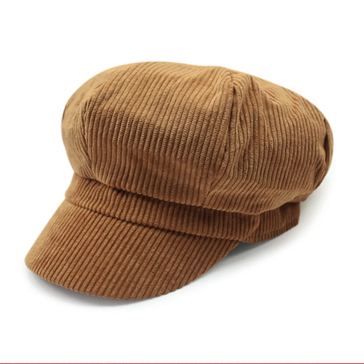 Cappellino da donna retrò anni '70 in velluto a coste carino strillone Cabbie Gatsby berretto berretto per donna berretti da Paperboy ottagonali solidi