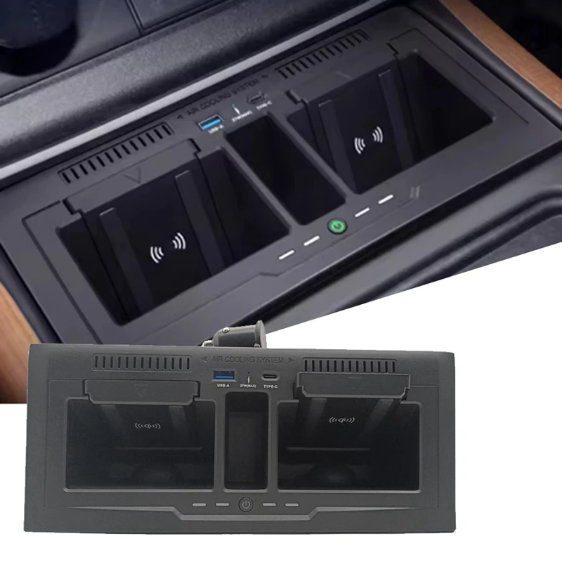 

15W Car Wireless Charger Center Console Phone Holder Charging Plate For Land Rover Defender 110 130 2020-2022