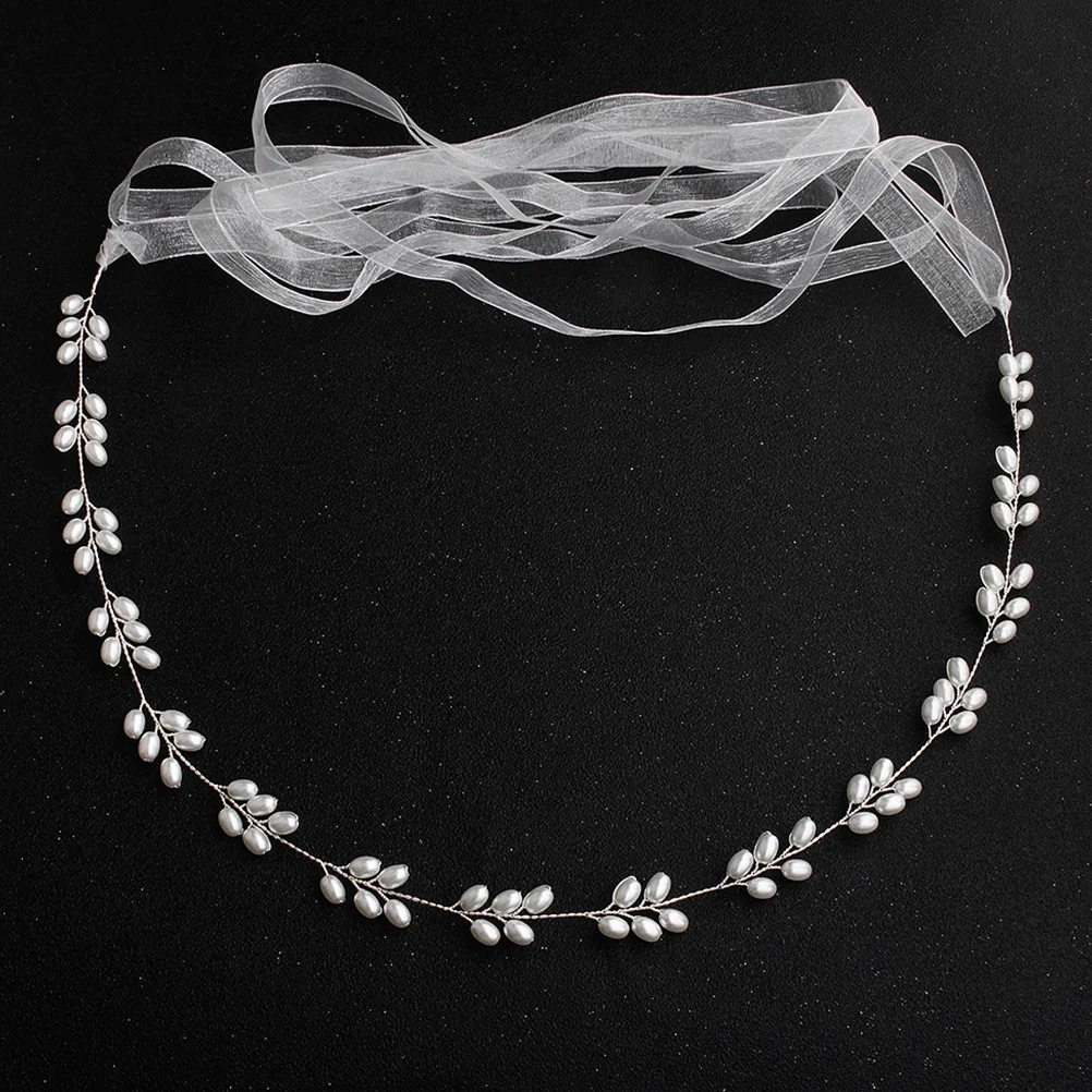 

Pearl Wedding Dress Belt Beautiful Bridal Waistband Ribbon Sash Bride Bridesmaid Wedding Accessory Elegant Waist Chain Silver