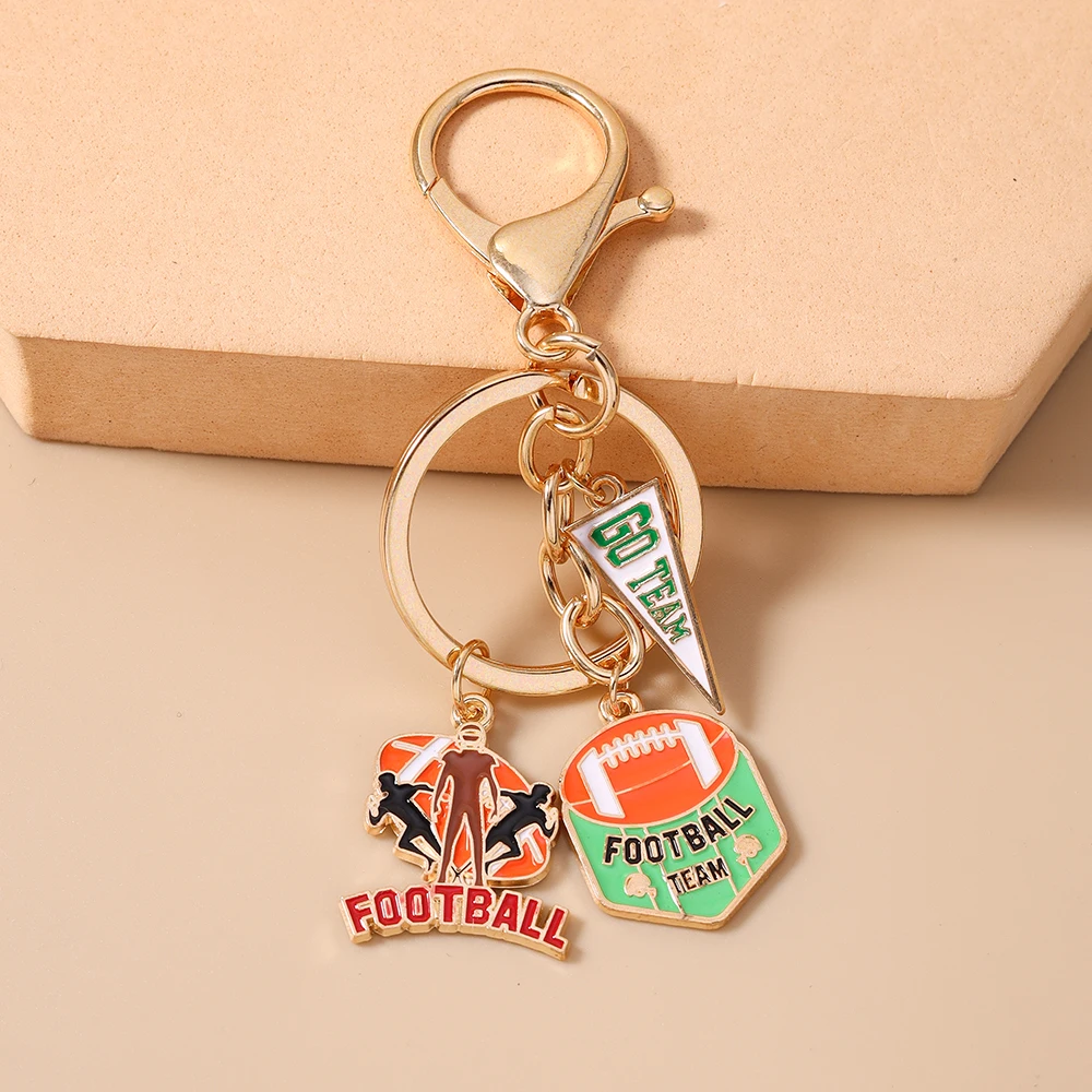 Aihua Emaille American-Football-Schlüsselanhänger für Frauen und Mädchen, Sportliebhaber, Fußball-Schlüsselanhänger, Handtaschenanhänger, Modeschmuck, Geschenke – Detail 10