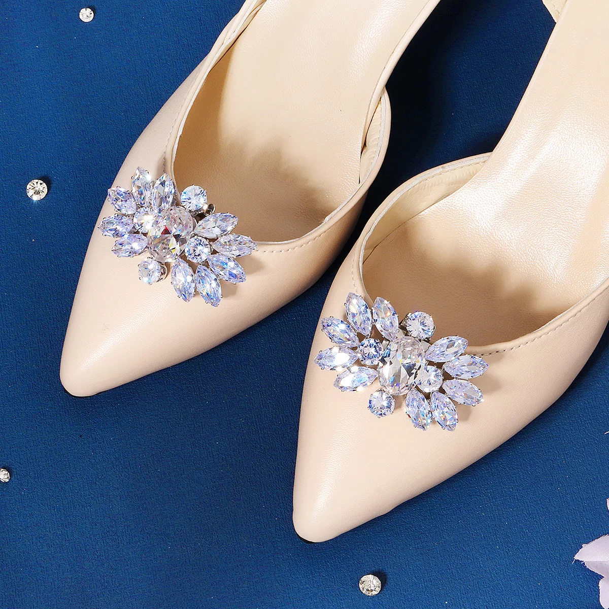 Lady Shoe Clips Wedding Bride Shoes Decoration Women High Heel Charms Jewelry Shoes Rhinestones Crystal Decoration Accessories