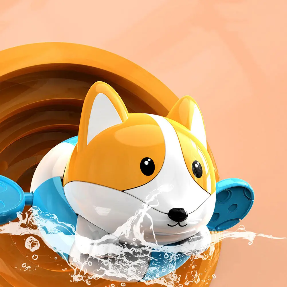 

1 шт. Детская игрушка для ванной в виде корги, плавающая, креативная, для игр в ванной, успокаивающая игра, безопасное развлечение для душа, игрушка для купания малышей