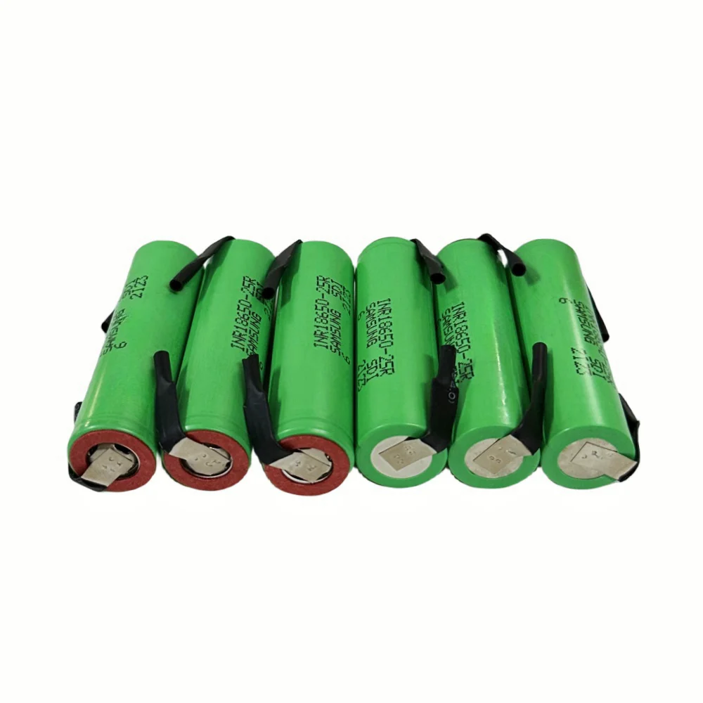 100% Original INR18650-25R 3.7V 2500mAh Rechargeable Lithium-ion Battery for toys, flashlights, electric drills, etc