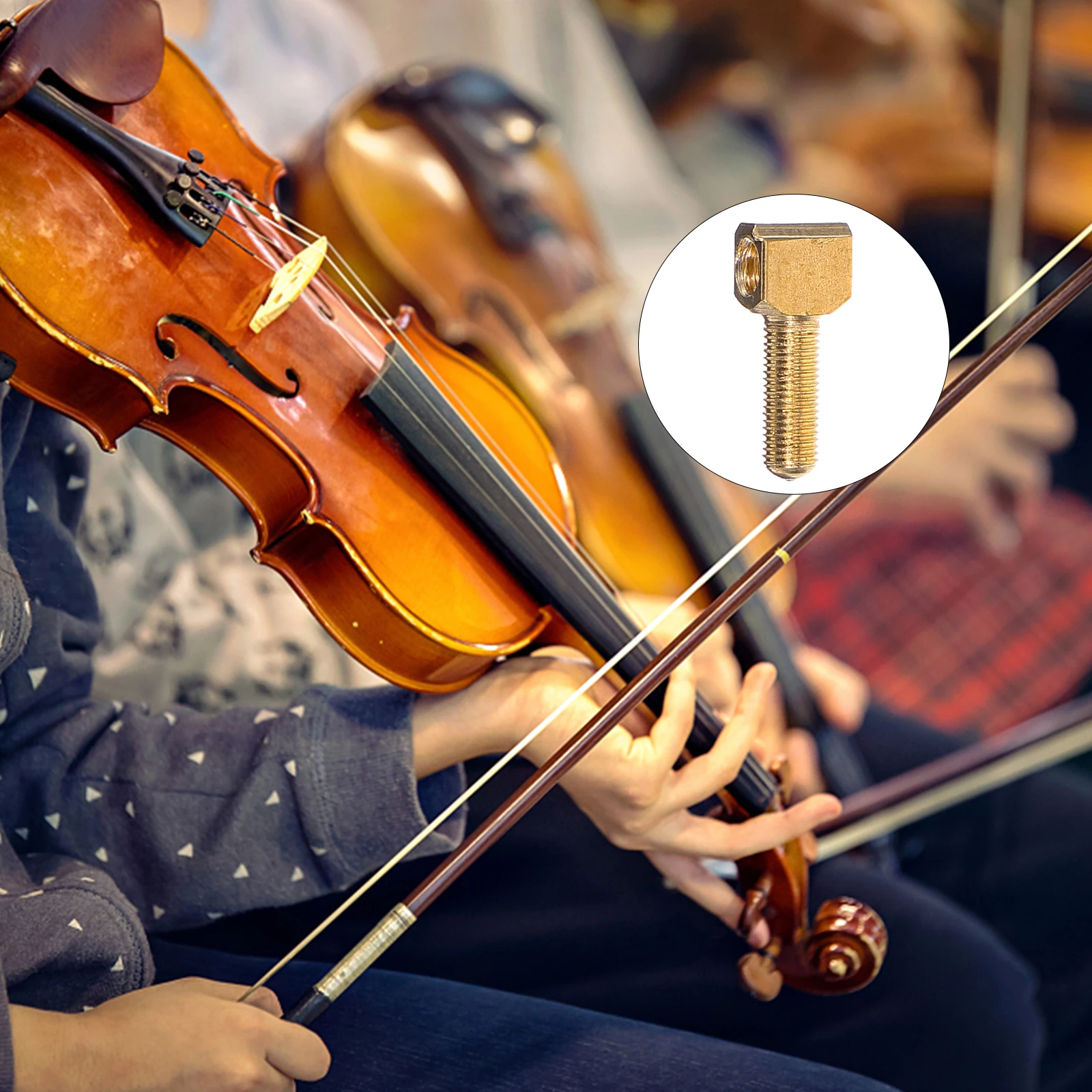 

4pcs Violin Bow Parts Accessories Golden Screw Replacement Cello Fittings String Instrument Bow Hardware Musical Equipment