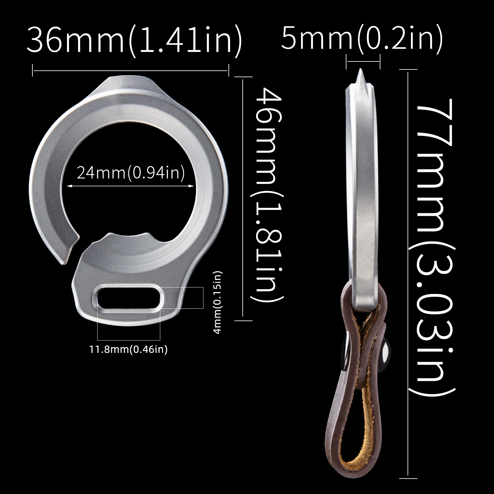 Titanium Alloy Multifunctional Keychain Outdoor EDC Small Tool Unpacking Bottle Opener Belt Buckle Male Gift