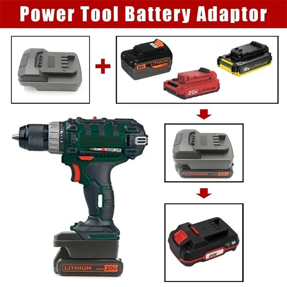 Battery Adapter For Black&Decker For Porter Cable For Stanley 18/20V Li-ion Battery Convert to for Parkside 20V Power Tools