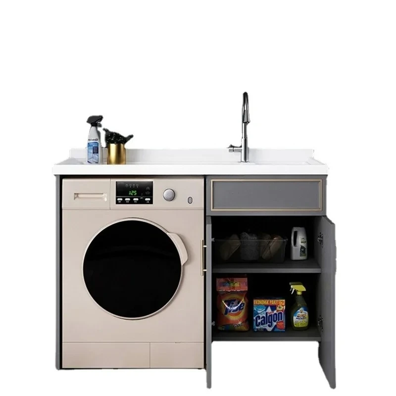 

Washing Machine Cabinet Bathroom Wash Basin Washbasin Laundry Table Pool Sink Integrated Balcony Washing Machine Cabinet