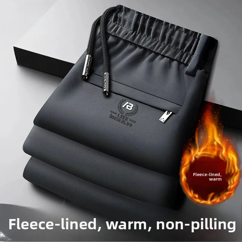 

Мужские повседневные свободные прямые брюки на подкладке Thiened Fce, осенне-зимние модные универсальные молодежные брюки в стиле вестерн