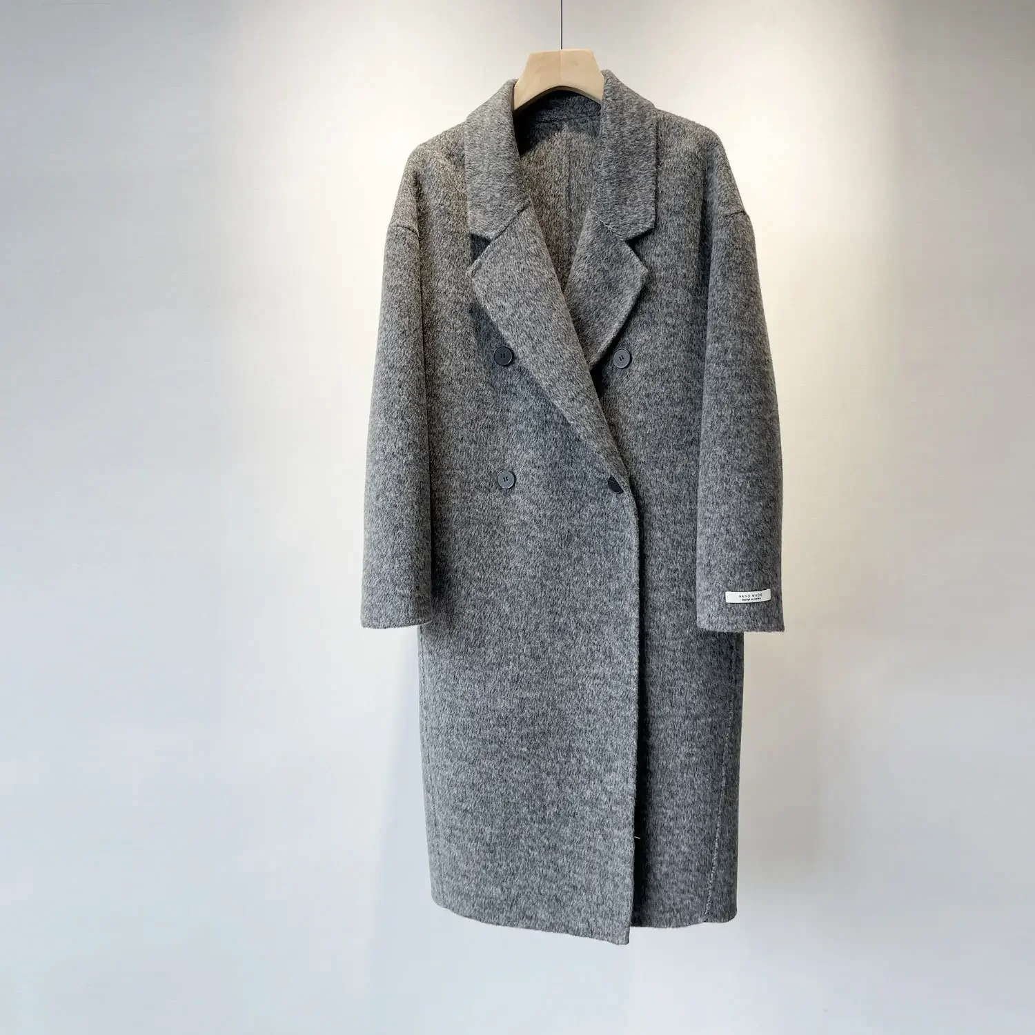 

Four-button suit collar extended double-sided woolen cashmere coat double-breasted women's woolen coat