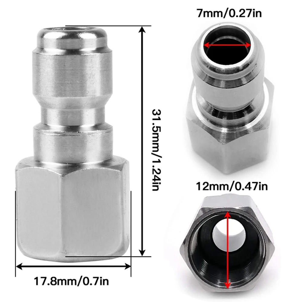 Pressure Washer Coupler 1/4 Inch Stainless Steel Quick Connect Fittings Male Female Accessories With Internal External Thread