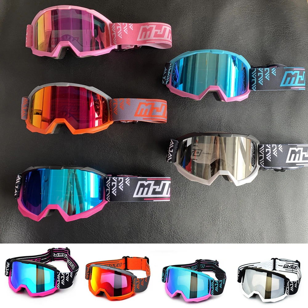 

Brand MJMOTO Mens Motocross Helmet Goggles Windproof Off-Road Motorcycle Riding Anti-UV400 Motorbike Goggles Wear Myopia Glasses