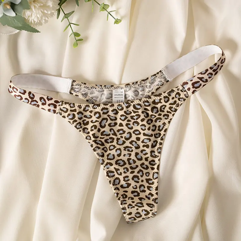 Baumwoll-Sexy-Damenunterwäsche mit Leoparden- und Zebramuster, Nahtlose Mädchen-Slips, Tanga, G-String, Fitness, Niedriger Bund, T-Back, Größen S-XL