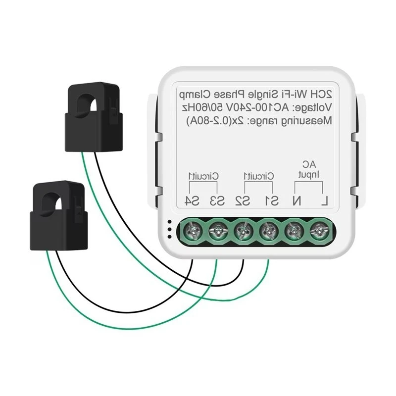 ABMS-Smart Wifi Electricity Clamp Meter With Buzzer Alarm For Threshold App Monitor Export Import Power Bidirectional