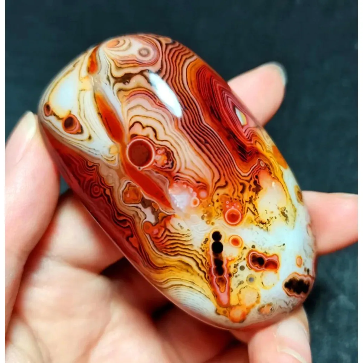 Desert Stone Banded Agate Worry Stone, Decor Stone, Tumbled Polished, Home Decor, Natural Stone, Crystal Collection