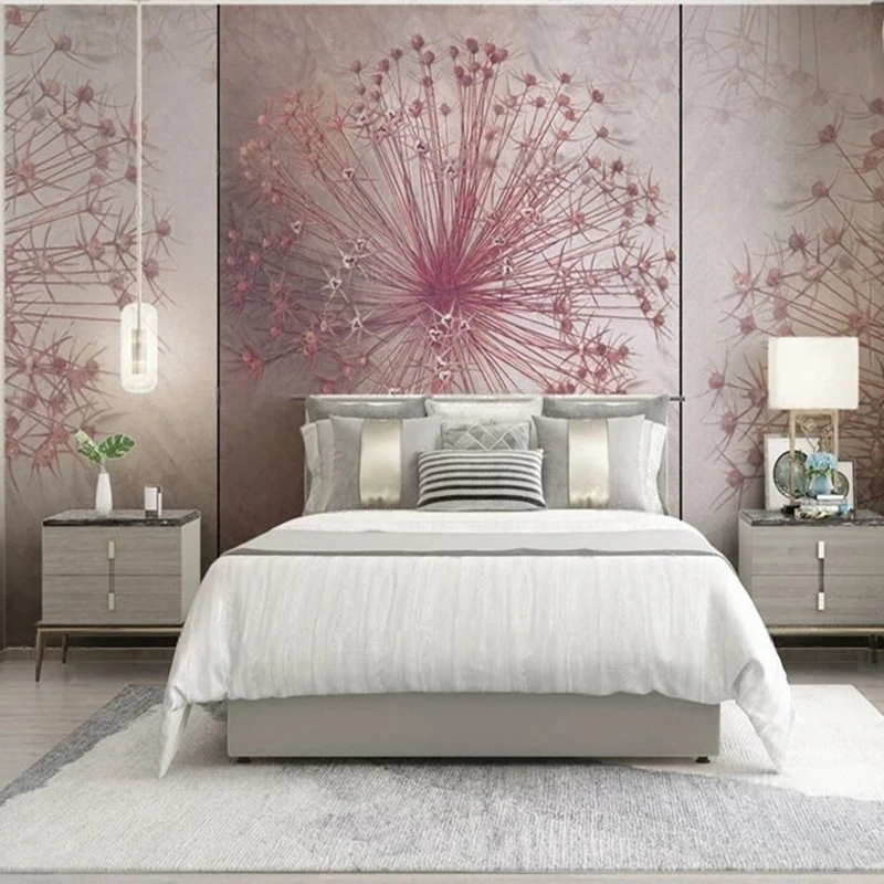 

Original full-length pink flower decorative picture for TV bedroom home decoration background wall