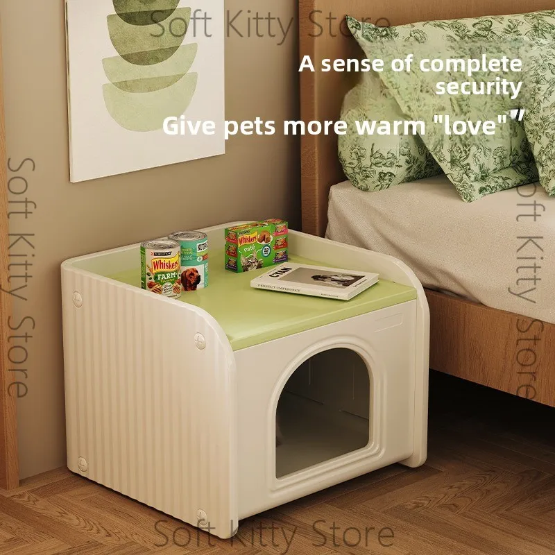 Double Cat House Durable Kennel Small Dog Waterproof Dog House Indoor Cat House Bedside Table
