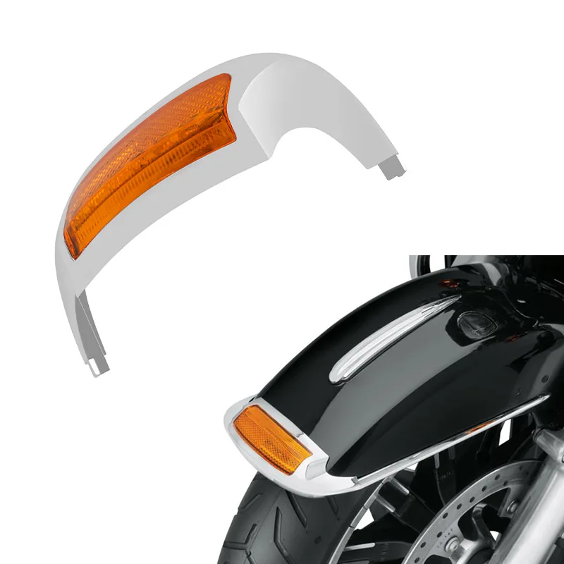 Motorcycle LED Fender Tip Light Front Leading Mudguard Edge Driving Brake For Harley Touring Ultra Classic Electra Glide 14-23