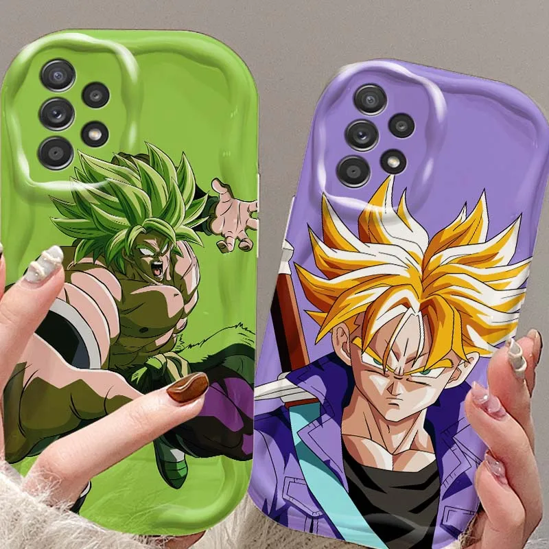 Art Dragon Ball Trunks‌ Goku Phone Case For Samsung A73 A72 A71 A56 A55 A54 A53 A52 A51 A32 A36 A26 A25 A13 A14 5G Wave Oil