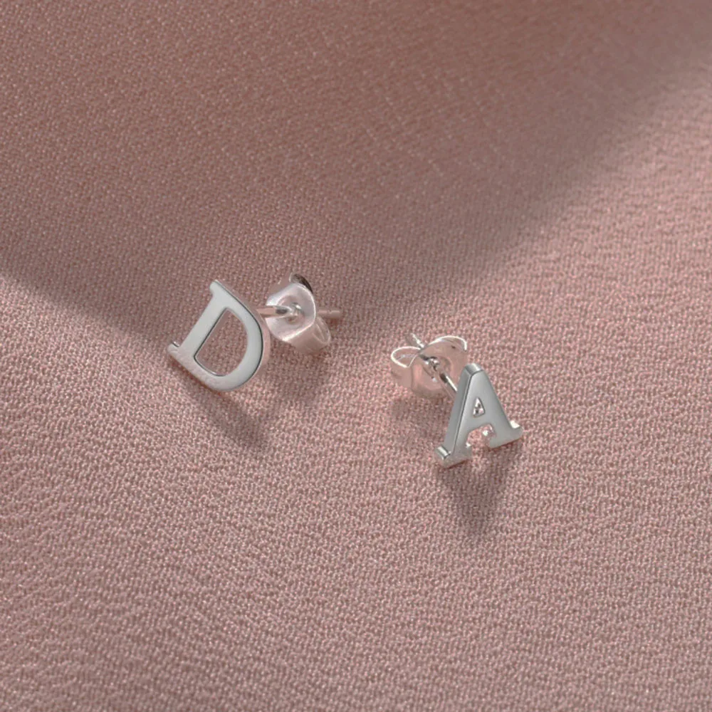 Professional Private Customization Initial Letter Combination Stainless Steel Earrings Classic Simple Style Girl's Gift