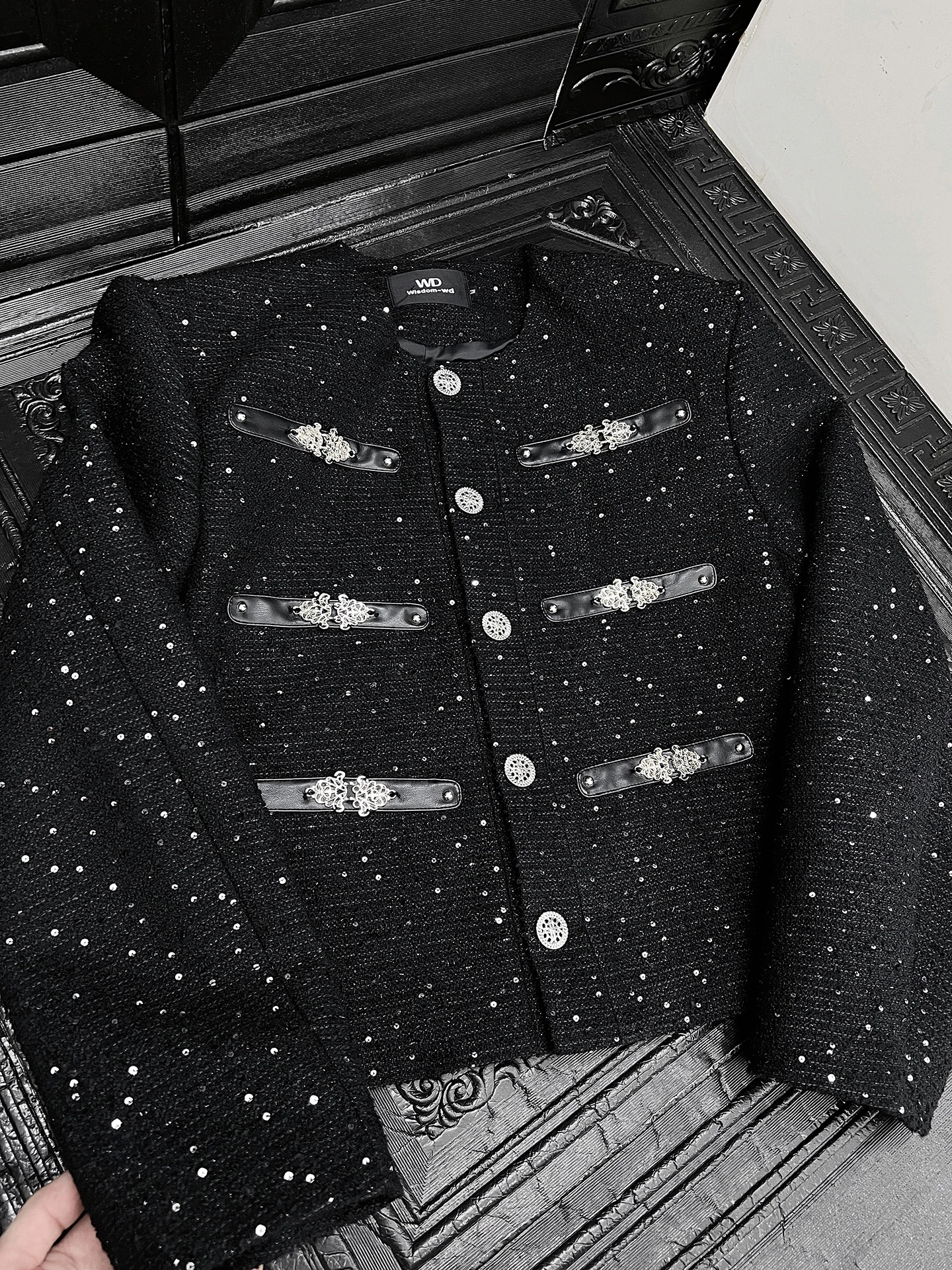 Men's 2025 High-end Metal Decorative Leather Design Tweed Jackets Male Small Fragrant Top Embroidered Sequined Short Style Coats