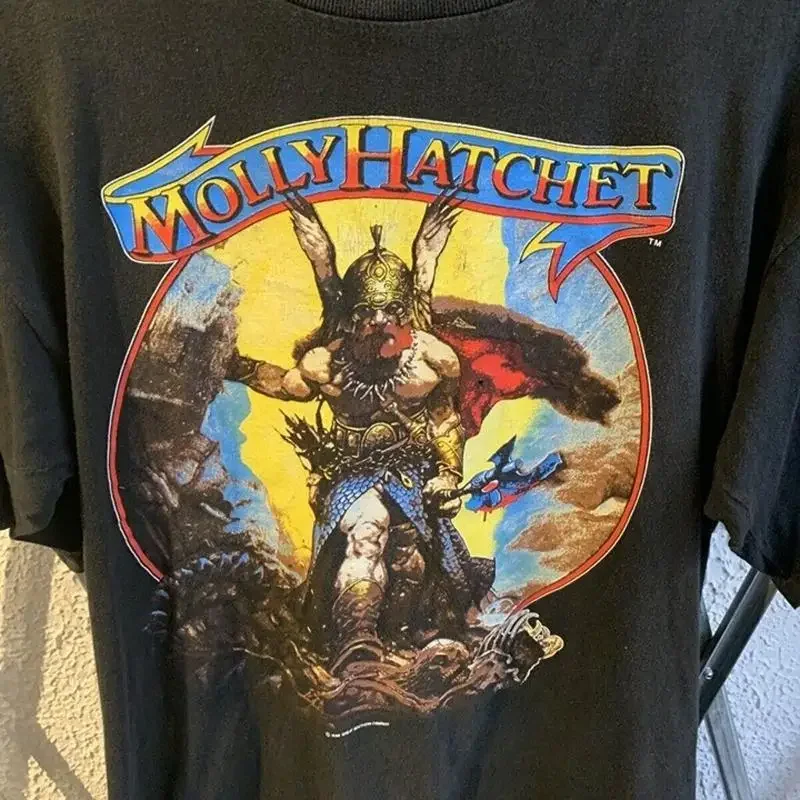 Remake 1988 Molly Hatchet Band Retro Style Black T Shirt Reprint Nh16518