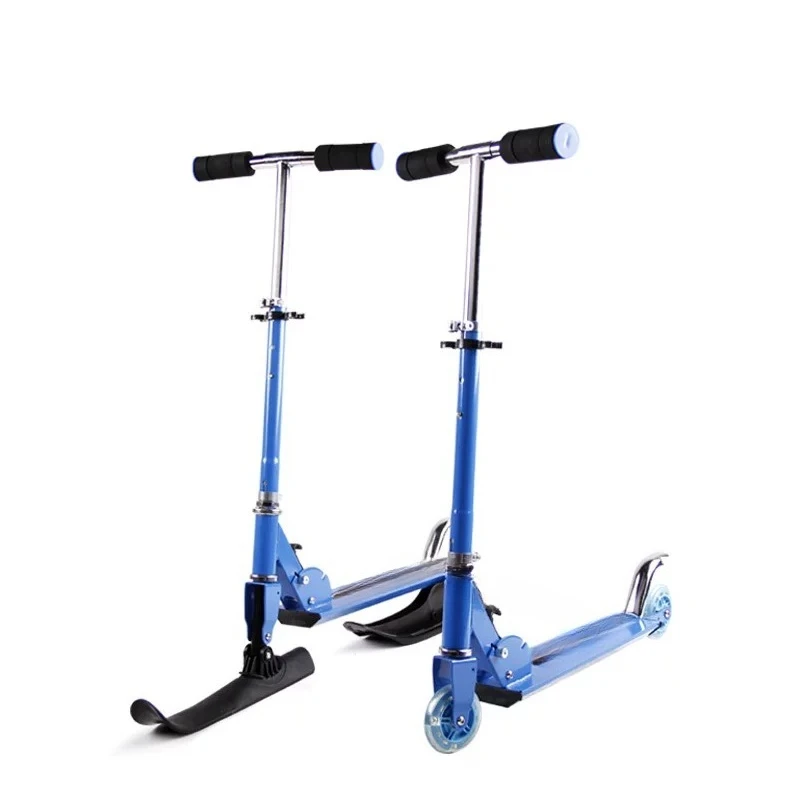 2-In-1 Folding Ski Scooter Snowboard Sleigh Climbing Plough Children's Snowmobile Ice and Snow