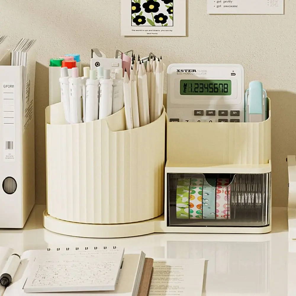 Removable Rotating Pen Container Multi-function Classified Storage Pen Holder ABS Large Capacity Stationery Organizer Desk