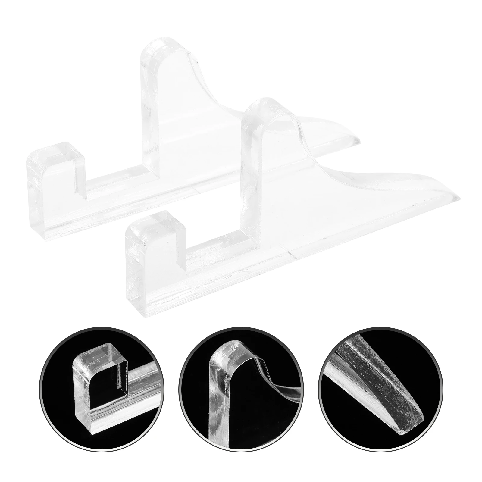 

2pcs Acrylic Transparent Display Stand Clear Flat Certificate Frame For Photo Diploma Tabletop Space Saving Brochure Paper Sign