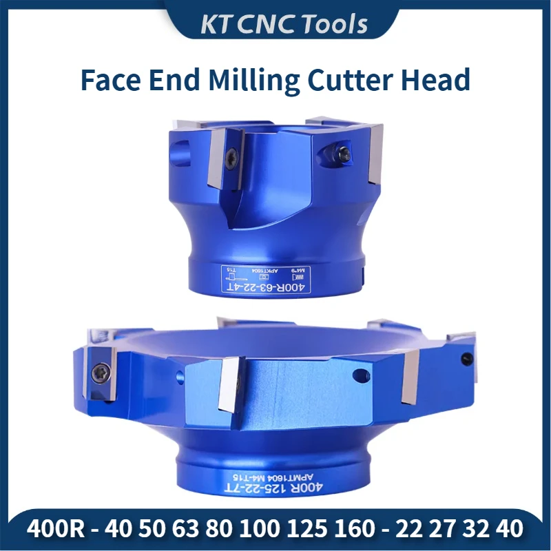 BAP EAP 400R 40 50 63 80 100 125 160 페이스 엔드 알루미늄 밀링 커터 헤드 (FMB22 FMB27 FMB32 툴 홀더용, APKT1604 인서트 포함)