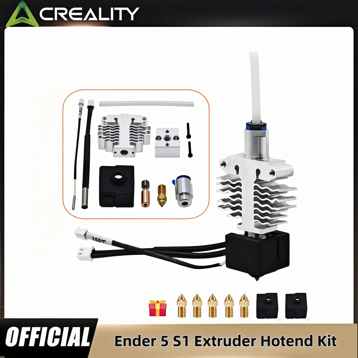 

Creality Official Ender 5 S1 Extruder Hotend Kit With High Temperature & Speed Nozzle Silicone Socks Hotend for Ender 5 S1