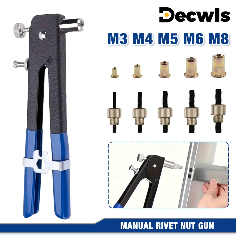 M3~M8 Manual Rivet Nut Gun M3 M4 M5 M6 M8 Multi-specification Home Riveting Machine,Cordless Pull Rivet Gun, Pull Rivet Tools